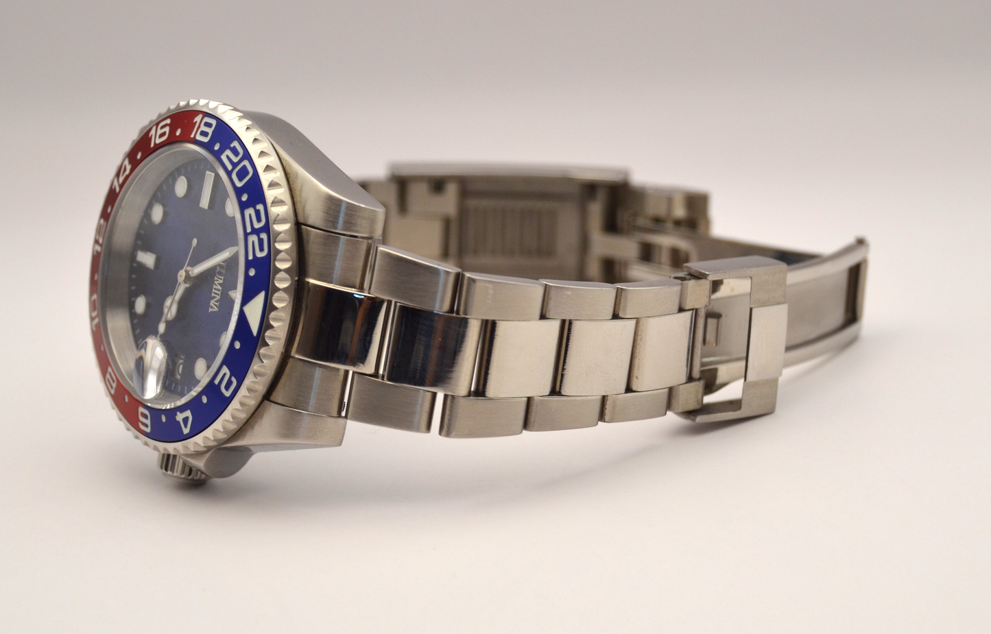 Lumina "Pepsi" Dive Watch - Automatic Movement, Blue & Red Ceramic Bezel 40mm (Pre-Order)