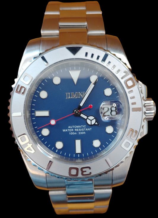 Lumina Neptune Automatic Dive Watch - Blue Dial Stainless Steel Luxury Timepiece